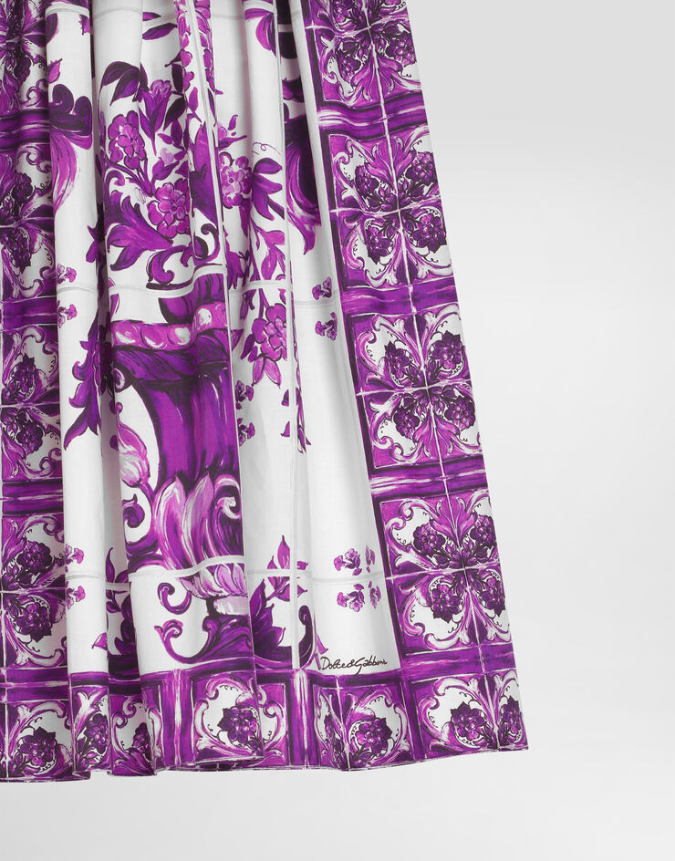 Dolce & Gabbana Majolica-print sleeveless popeline dress Multicolor L54DH7HH5EN