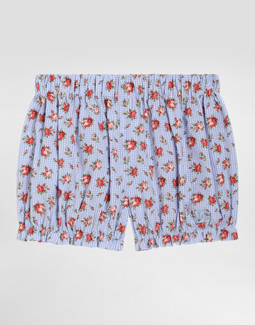 Dolce & Gabbana Small rose-print poplin shorts Multicolor L23Q54HS5UL
