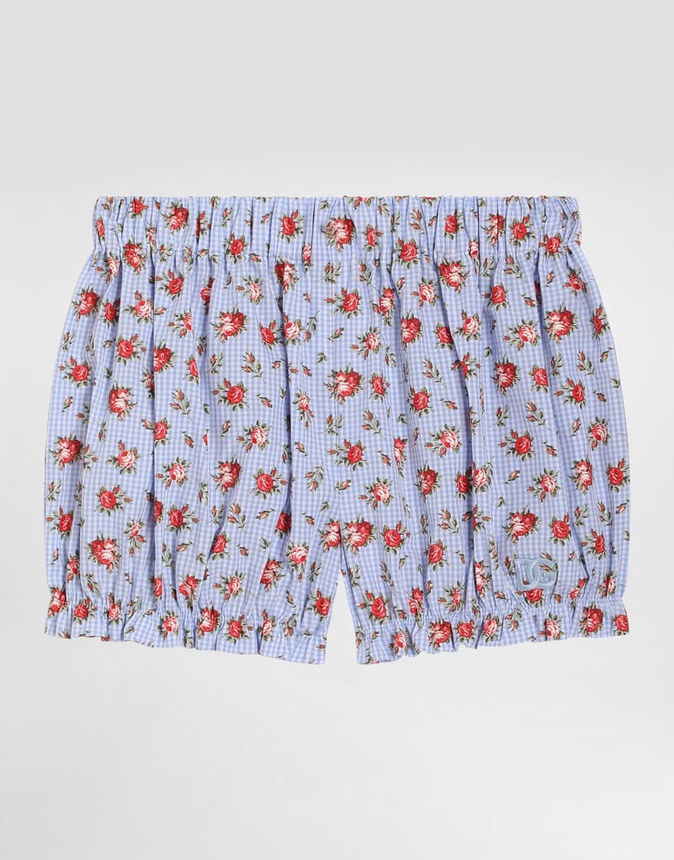 Dolce & Gabbana Small rose-print poplin shorts Multicolor L23Q54HS5UL