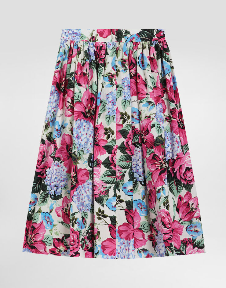 Dolce & Gabbana Falda de popelina con estampado Multicolor L55I33HS5TP