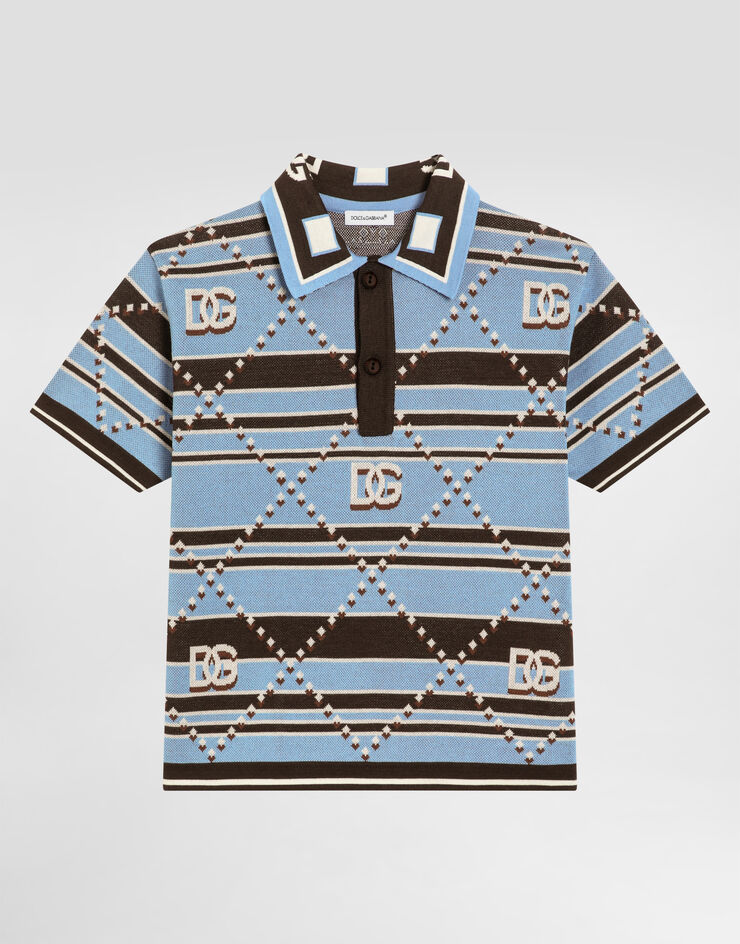 Dolce & Gabbana Striped jacquard polo shirt Multicolor L4KWH4JBCHG
