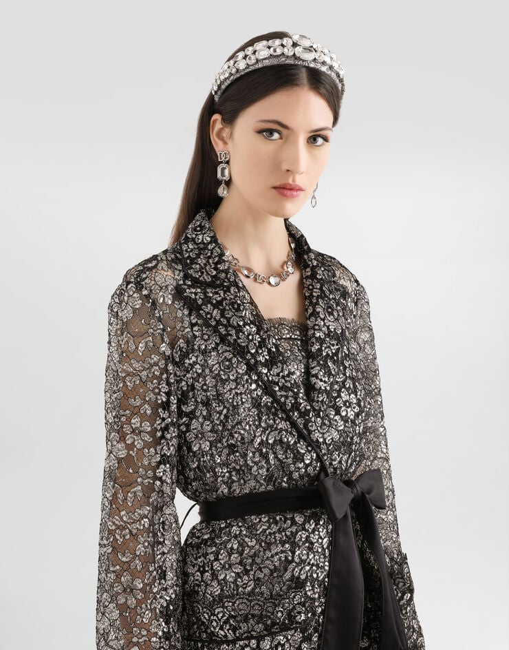 Dolce & Gabbana Lame lace vanity shirt Dolce & Gabbana Lame lace vanity shirt Silver F5R56TILMCF