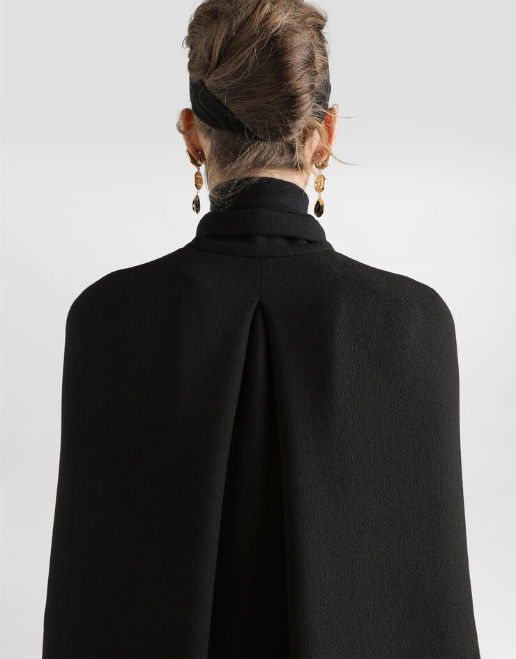 Dolce & Gabbana Cape aus Wollkrepp Schwarz F0W3ZTFU2TZ