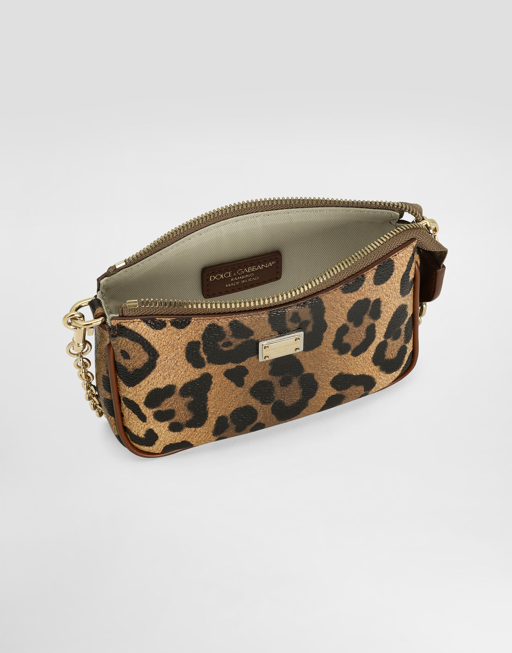 DOLCE&GABBANA アニマル柄 ウエストバッグ キャンバス DG candy leo-print calfskin crossbody bag in Print for Girls