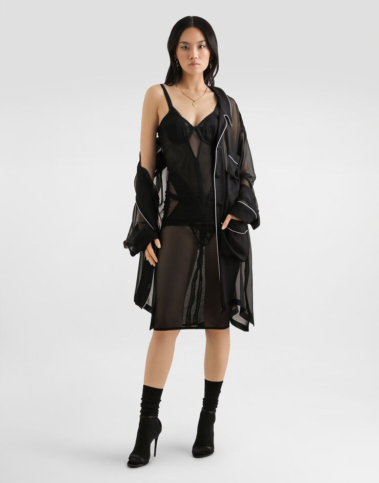 Dolce & Gabbana Light stretch tulle dress Black F6JMFTFLRDA