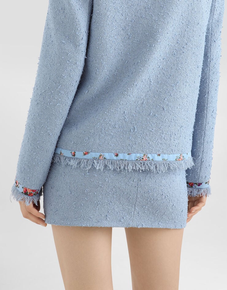 Dolce & Gabbana Single-breasted rachel basketweave jacket Purple F27IDTHUMWJ