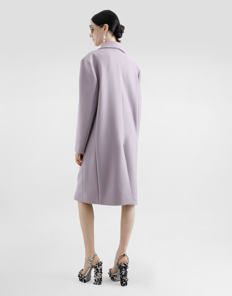Dolce & Gabbana Manteau droit en drap de cachemire Lilas F0W2NTFU292