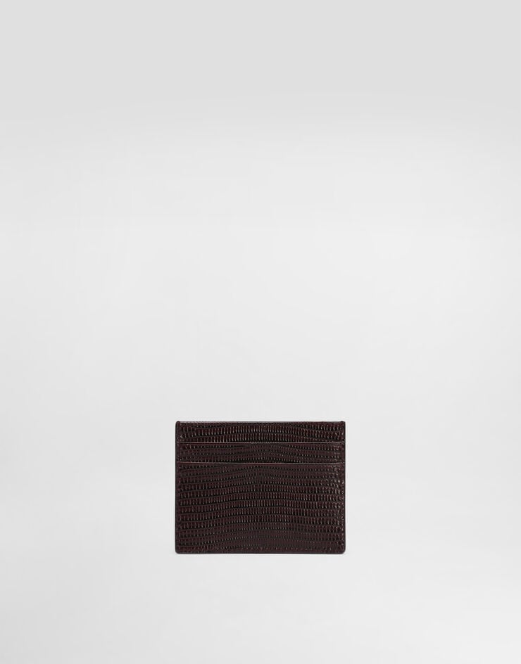 Dolce & Gabbana Iguana-print leather card holder Bordeaux BI0330A1095