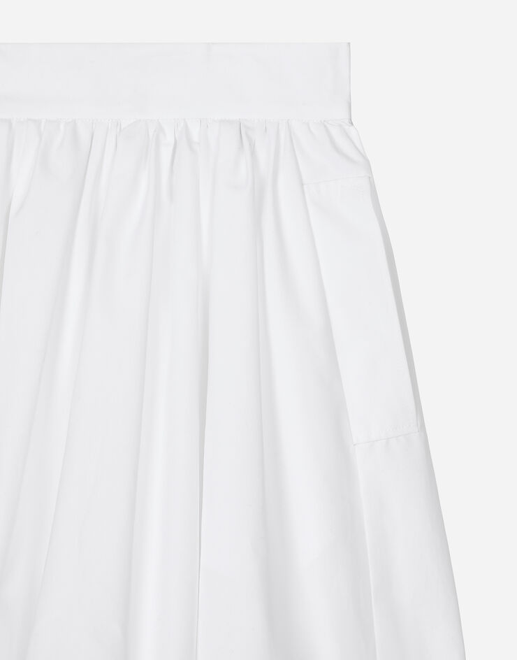 Dolce & Gabbana Falda globo corta de algodón Blanco F4CWETFU61C