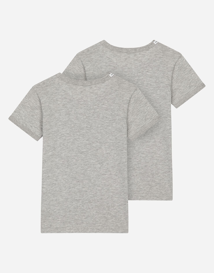 Dolce&Gabbana Short-sleeved jersey t-shirt two-pack Grey L4J703G7OCU