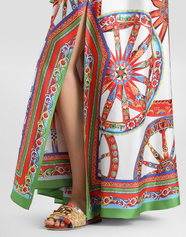 Dolce & Gabbana Carretto-print twill kaftan dress Dolce & Gabbana Carretto-print twill kaftan dress Multicolor F6YD7TGDDTI