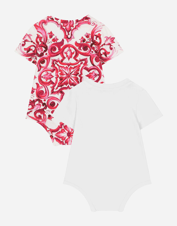 DolceGabbanaSpa 2-babygrow gift set in majolica-print jersey Multicolor L2JO1PG7J7F