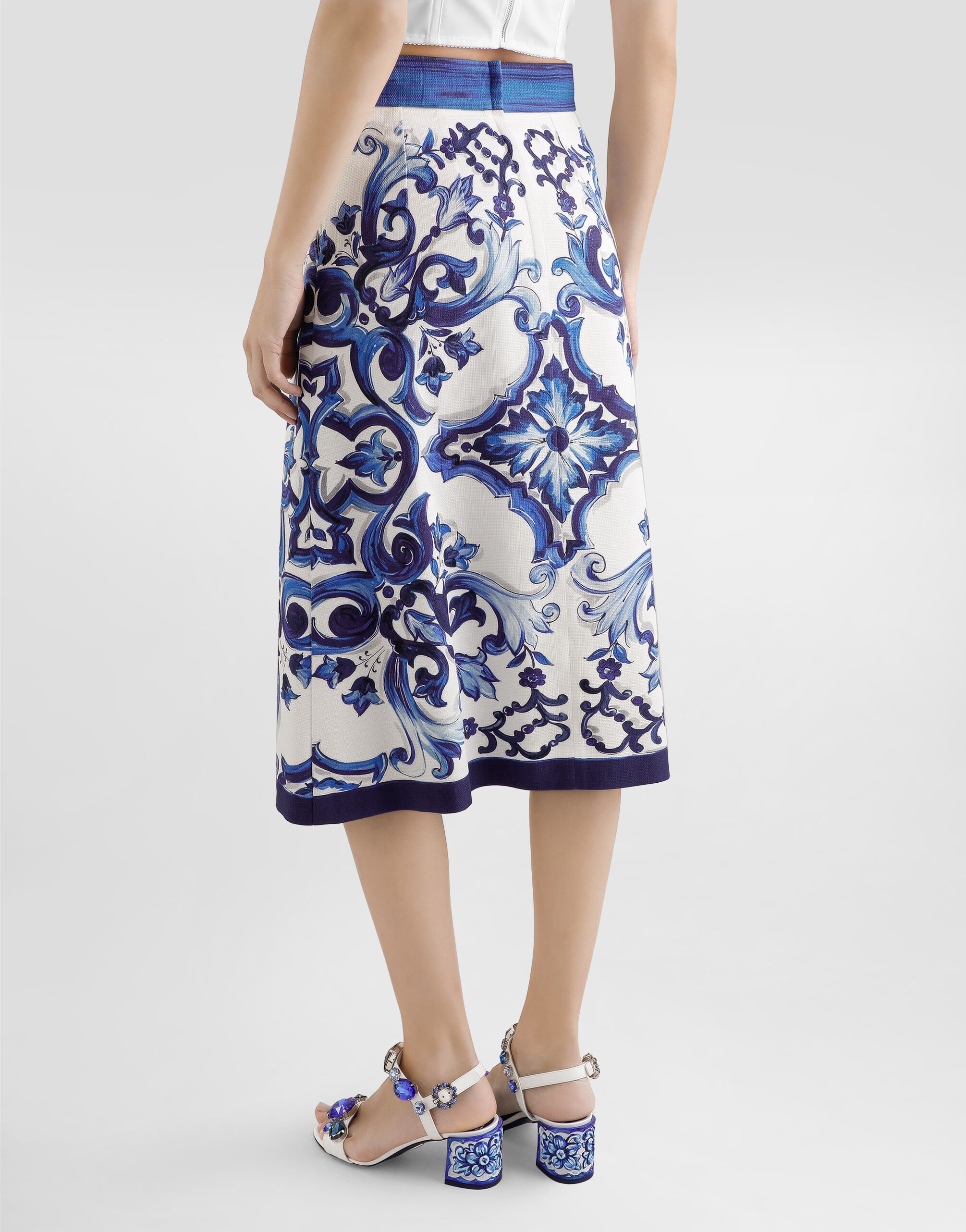 Printのウィメンズ Majolica-print skirt | Dolce&Gabbana®