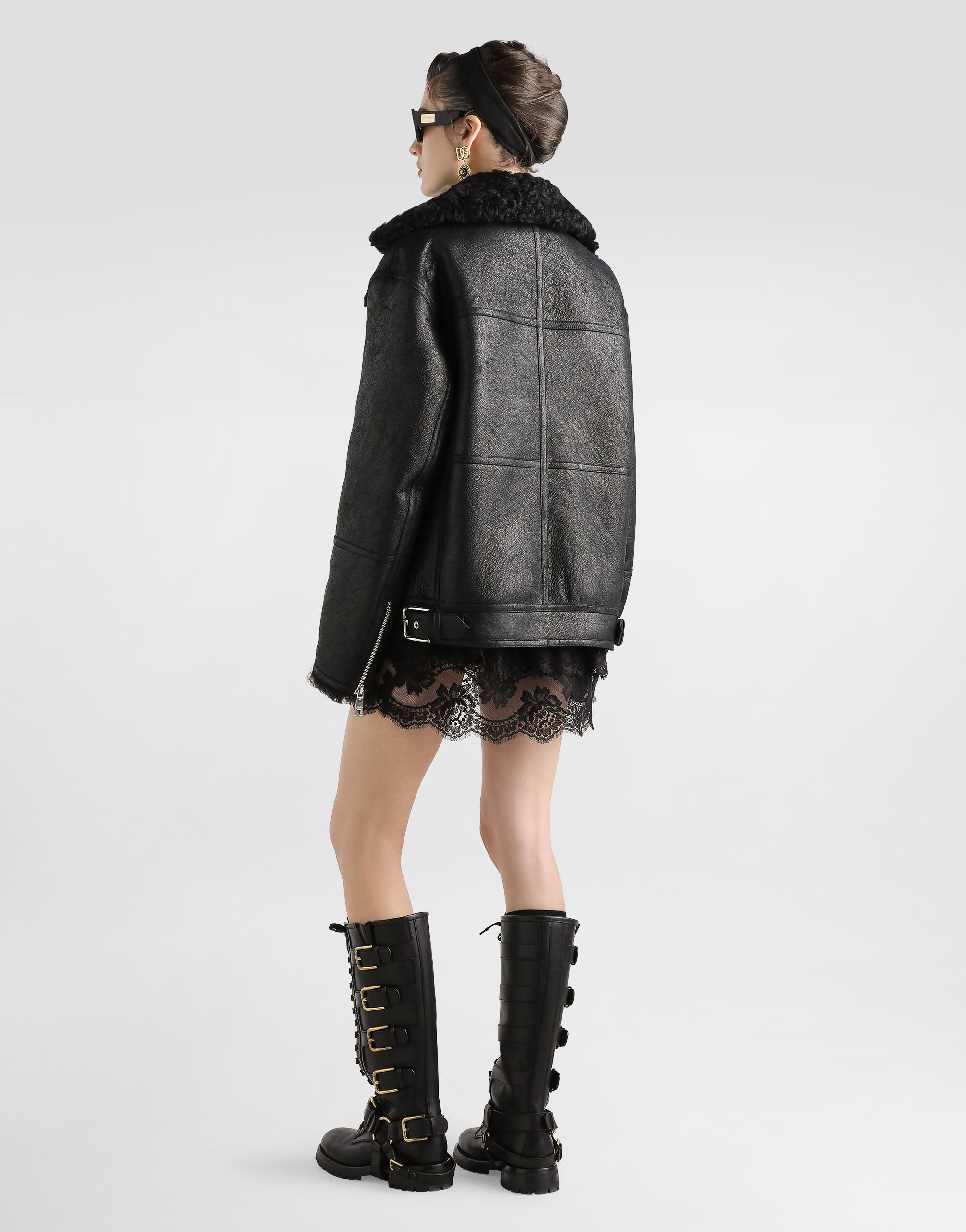 Shearling jacket in Black for Women | Dolce&Gabbana® US