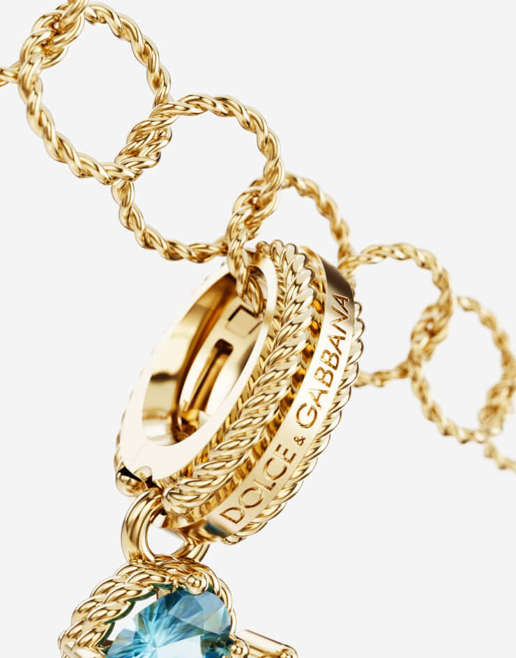 Dolce & Gabbana حِلية حرف R بألوان الطيف من ذهب أصفر عيار 18 قيراط مع أحجار كريمة متعددة الألوان ذهبي WANR2GWMIXR
