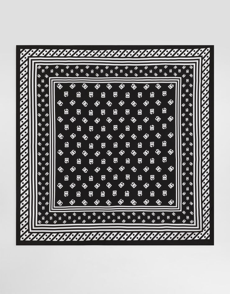 Dolce & Gabbana Twill scarf with all-over DG logo print (90 x 90) Print FN090RGDB7Z