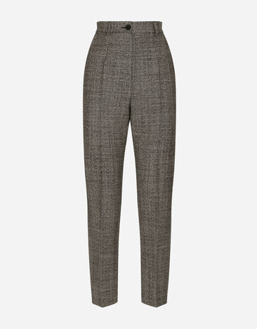 Dolce & Gabbana Pantalón sastre en microtweed de lana Multicolor FTAM2TFM2G4