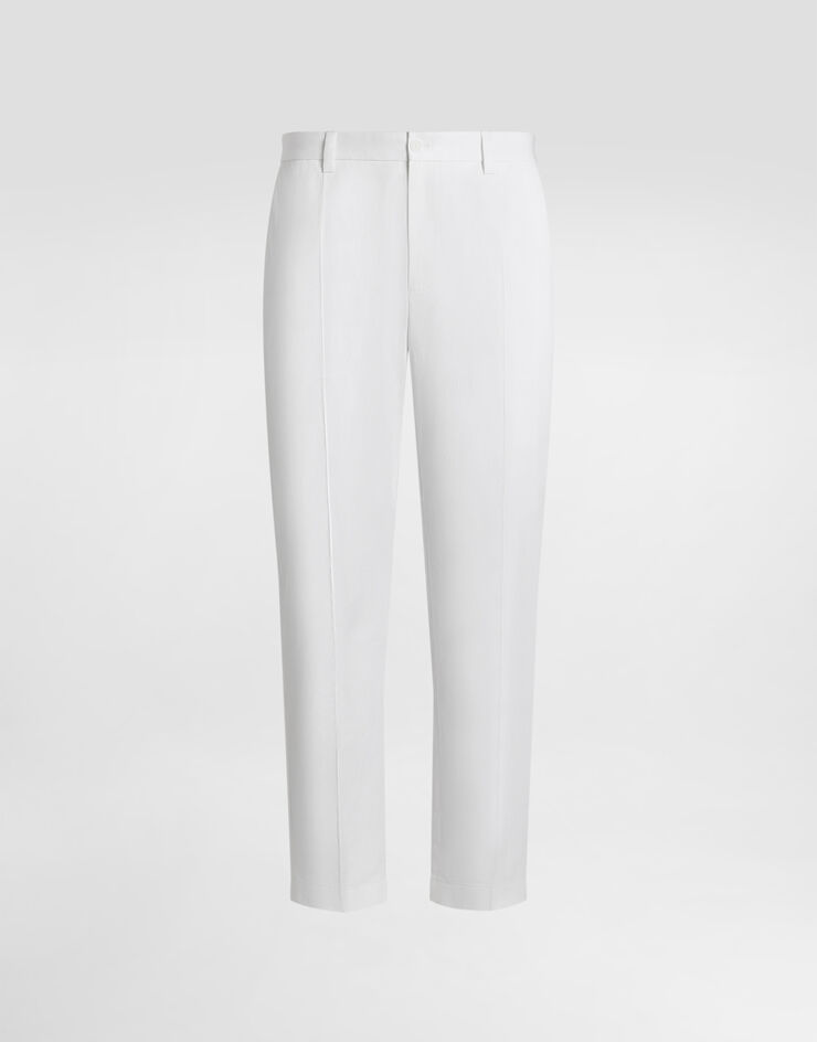 Dolce & Gabbana Pantalón en gabardina de algodón Blanco GW13EZFUFNV