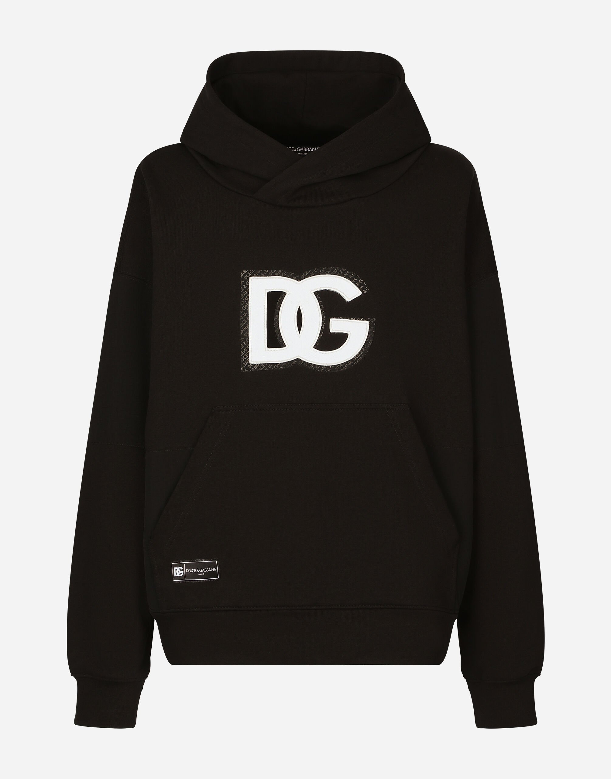 Dolce & Gabbana Hoodie with DG logo patch Multicolor GXP56TJFMA3