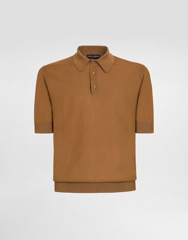 Dolce & Gabbana Fine-gauge cashmere polo shirt Dolce & Gabbana Fine-gauge cashmere polo shirt Brown GXZ02TJBW1W