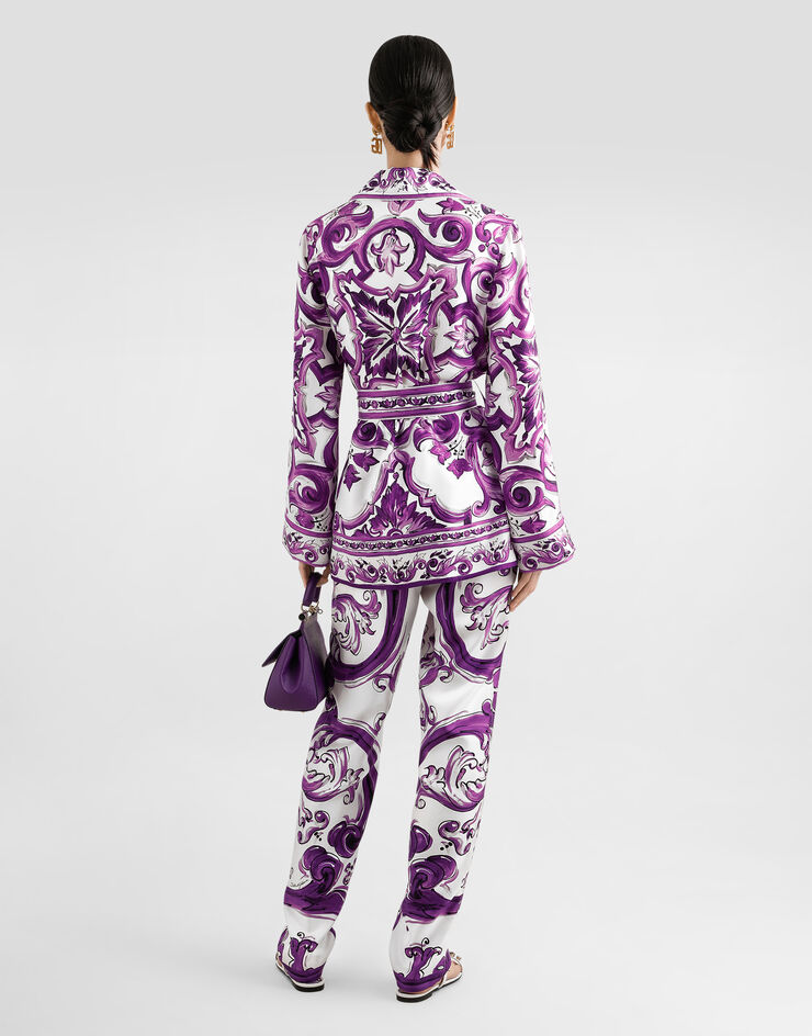Dolce & Gabbana Majolica-print silk twill vanity trousers Multicolor FTC4TTHI1S6