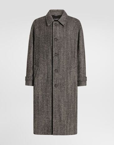 Dolce & Gabbana Single-breasted wool blend chevron coat Dolce & Gabbana Single-breasted wool blend chevron coat Multicolor G052VTFC3CX