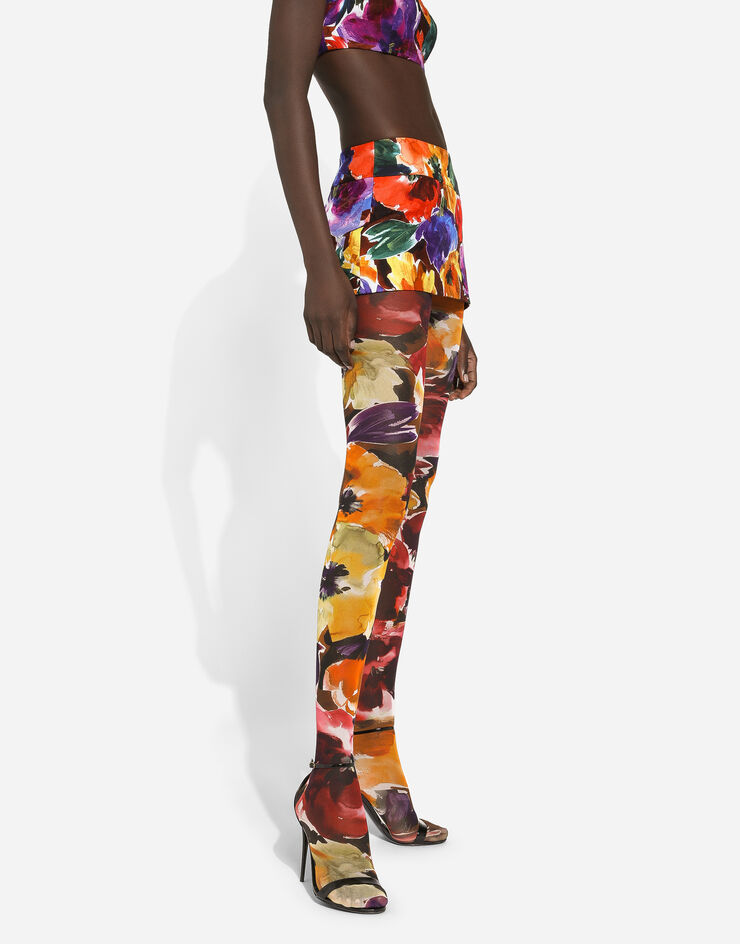 Dolce & Gabbana تنورة قصيرة بروكيد بطبعة زهور تجريدية يضعط F4CSNTFSTBJ