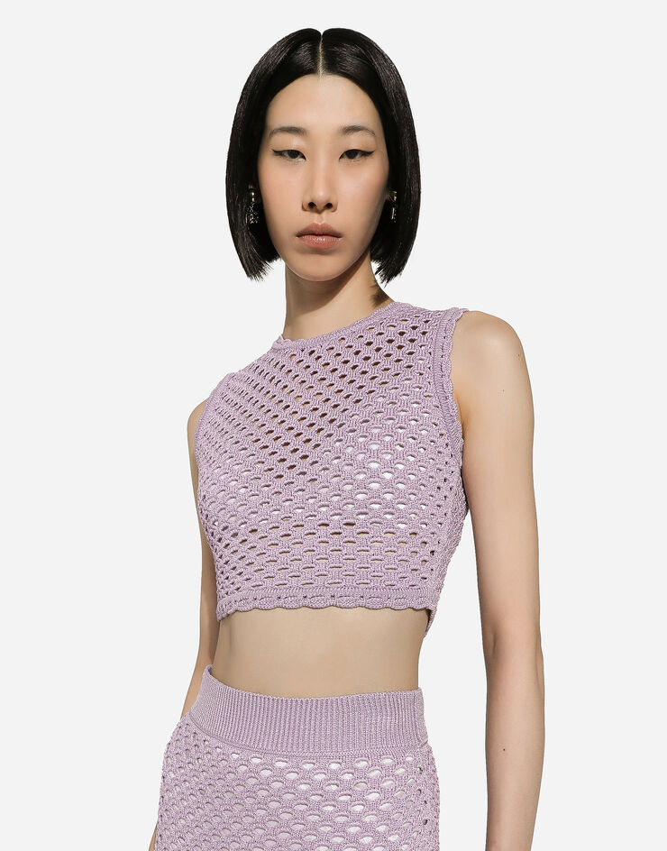 Dolce & Gabbana Crochet crop top Lilac FXT09TJFMBY