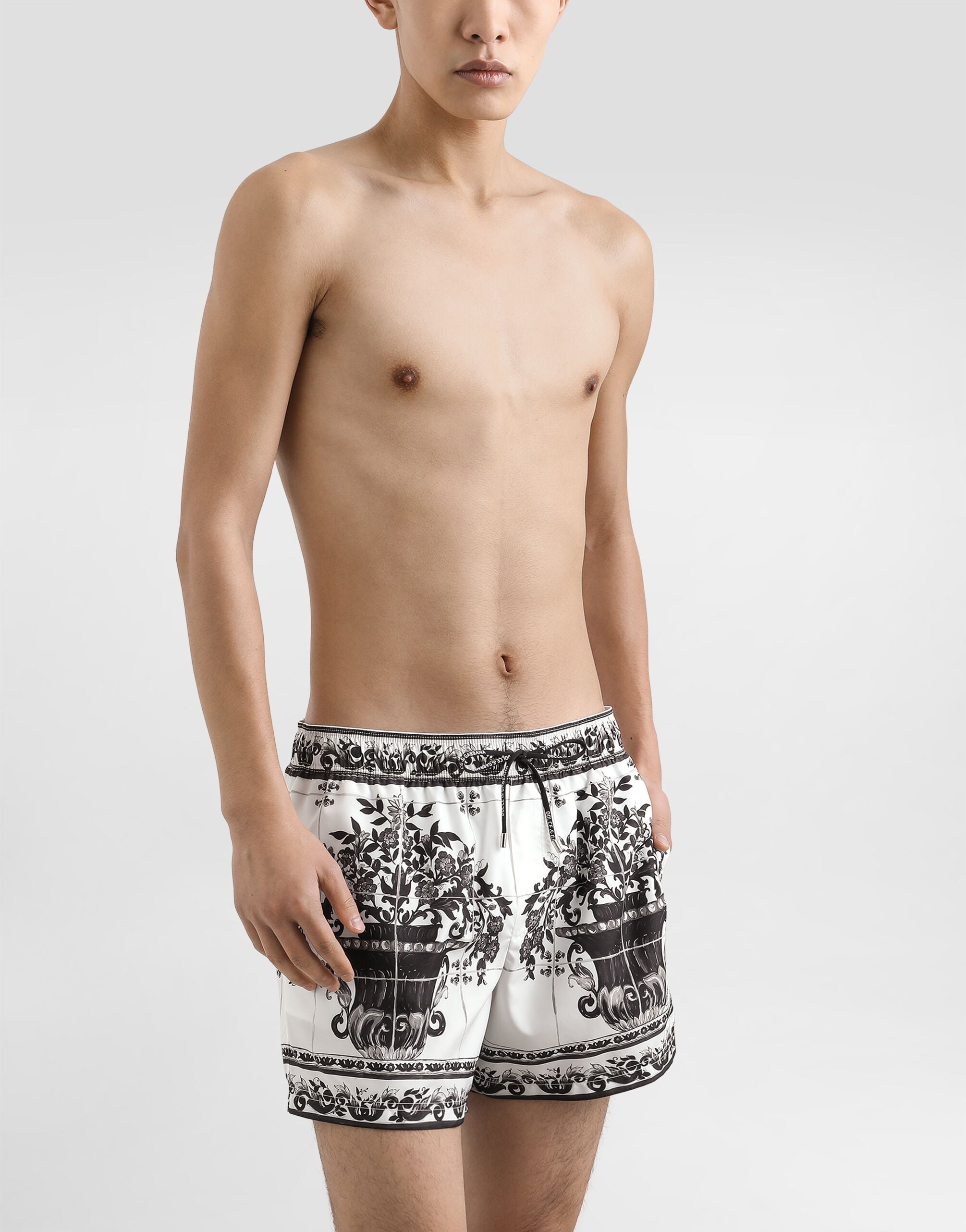Majolica-print short swim boxer shorts in Multicolor for Men