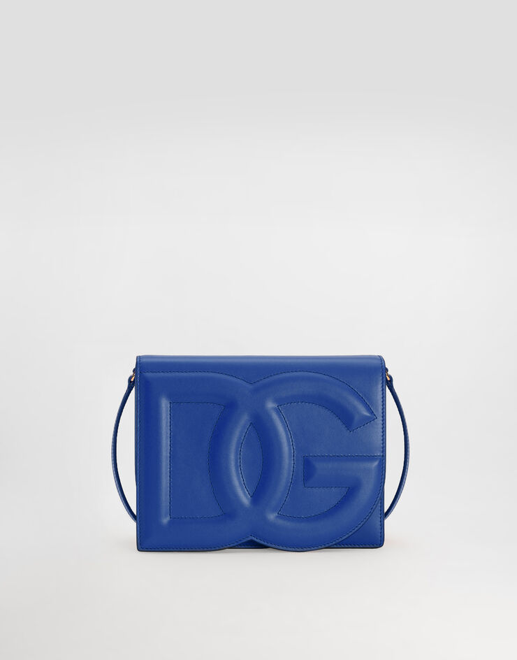 Dolce & Gabbana Umhängetasche DG Logo Bag aus Kalbsleder Blau BB7287AW576