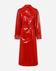 Dolce&Gabbana Patent leather trench coat Red F79BUTFURHM
