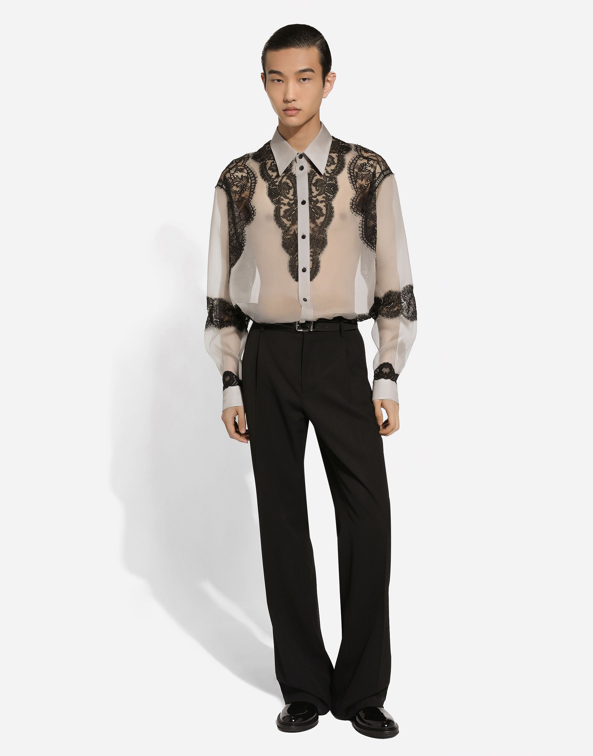 Chemise en soie a broderies en Multicolore pour homme Dolce Gabbana