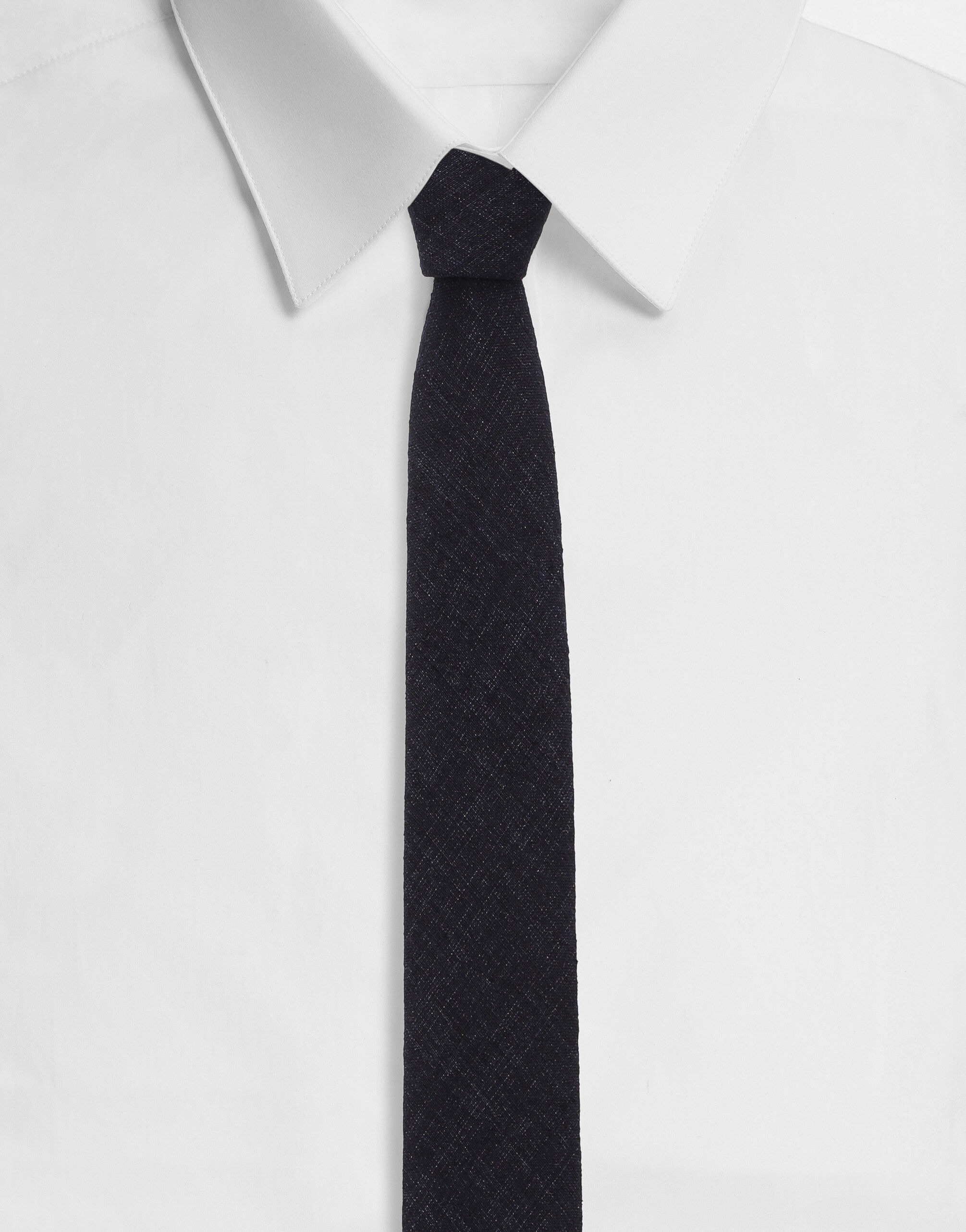 Dolce & Gabbana Krawatte aus Baumwolle DG-Logo Weiss GT147EG0UBU
