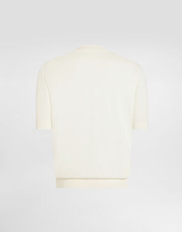 Dolce & Gabbana Polo en jersey de cachemire Blanc GXZ02TJBW05