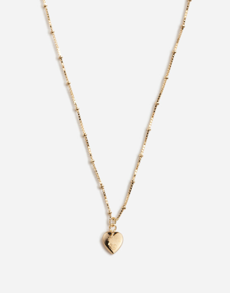 Dolce & Gabbana قلادة بحِلية على شكل قلب ذهبي WAEJ4GW0001