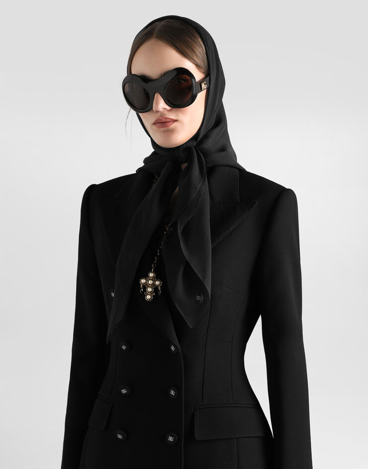 Dolce & Gabbana Double-breasted jacket in double wool crêpe Dolce & Gabbana Double-breasted jacket in double wool crêpe Black F27JETFU2L8