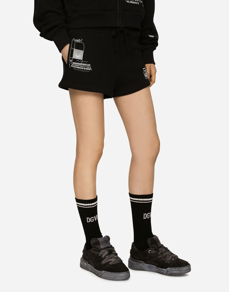 Dolce & Gabbana Shorts en punto de algodón DGVIB3 Noir FT003TG7K6X