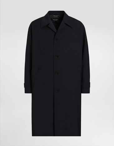 Dolce & Gabbana Single-breasted wool trench coat Blue G036CTFURK8