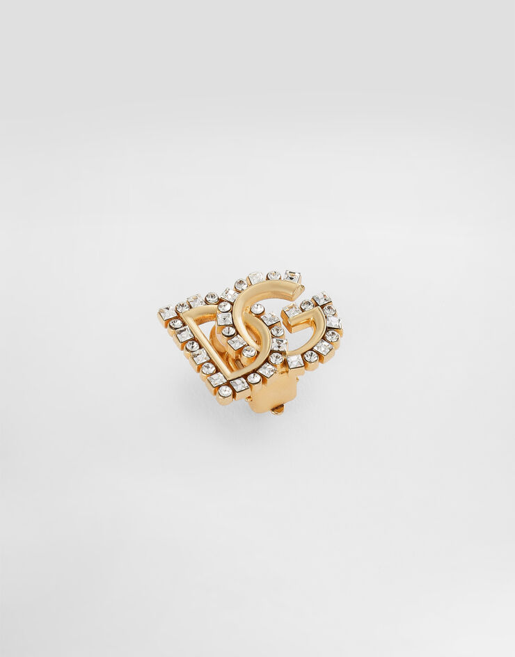 Dolce & Gabbana 水钻 DG 徽标耳环 金 WER2L4W1111