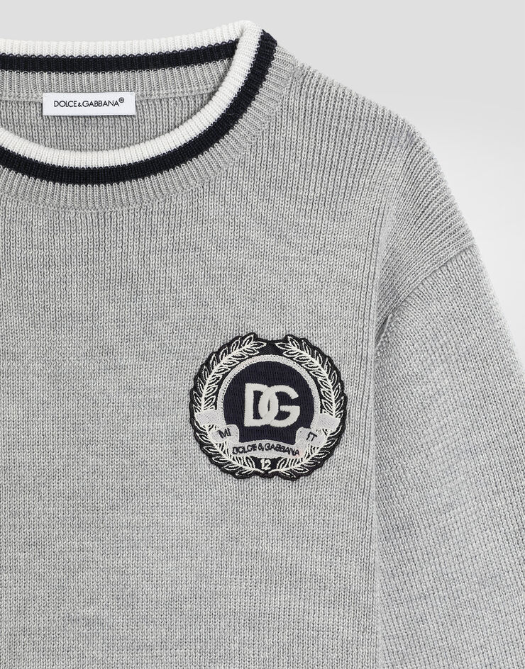 Dolce & Gabbana Solid knit sweater Grey L5KWK5JDVB7
