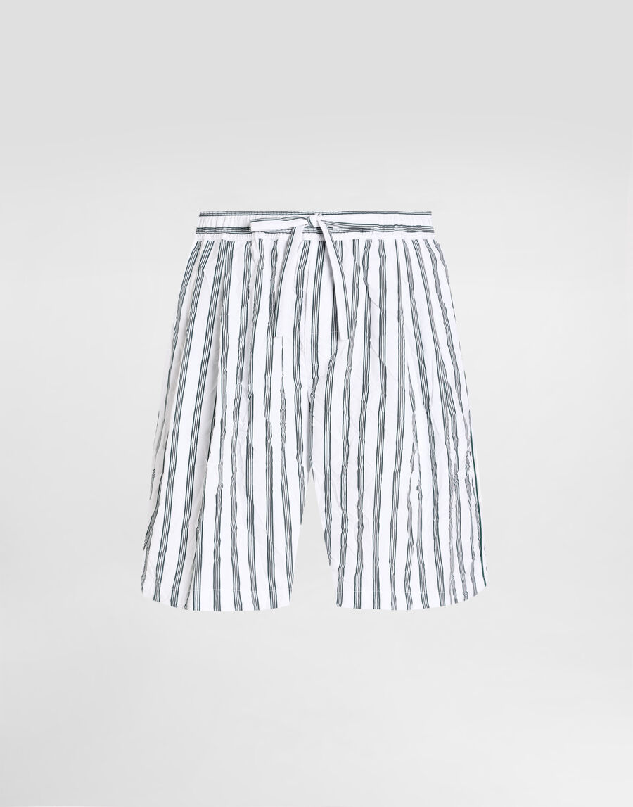 Crinkled striped poplin jogging boxers