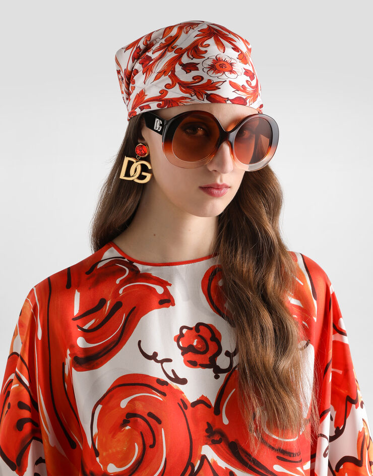 Dolce & Gabbana Clip earrings with logo Orange WER6M1W1111