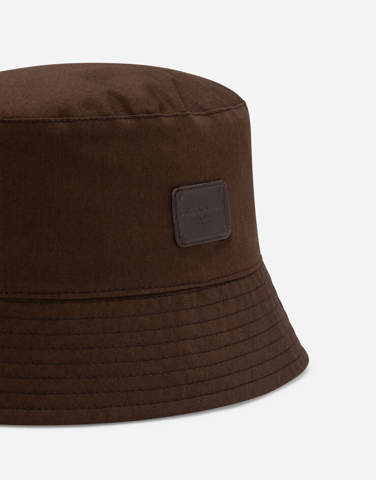Dolce & Gabbana Bucket hat with branded tag Brown GH878AFUEFE