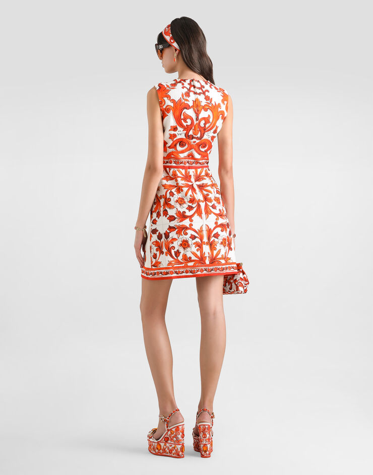 Dolce & Gabbana Majolica-print short dress Multicolor F68A8TGDDRC