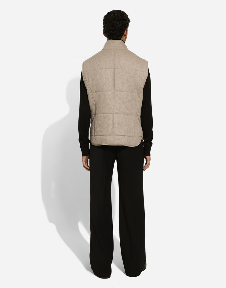 Dolce & Gabbana Padded cashmere vest Beige G9OQ9TGH485