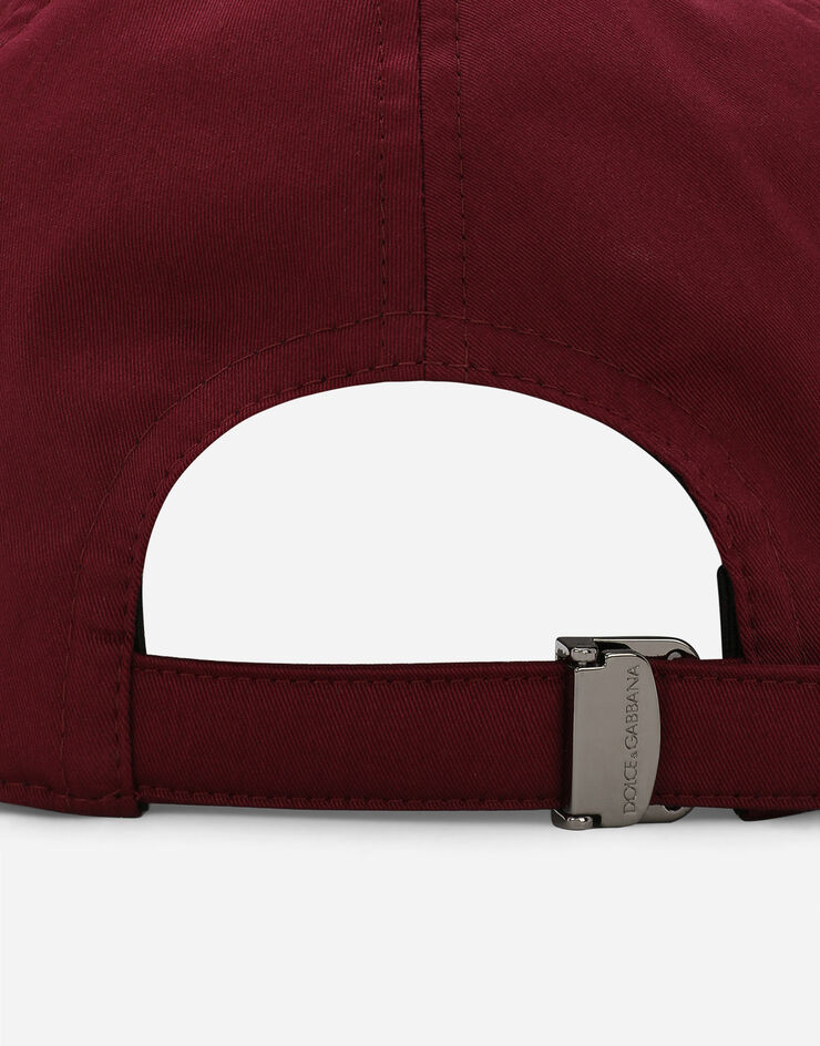 Dolce & Gabbana Cotton baseball cap with logo tag Burgunderrot GH590AGF421