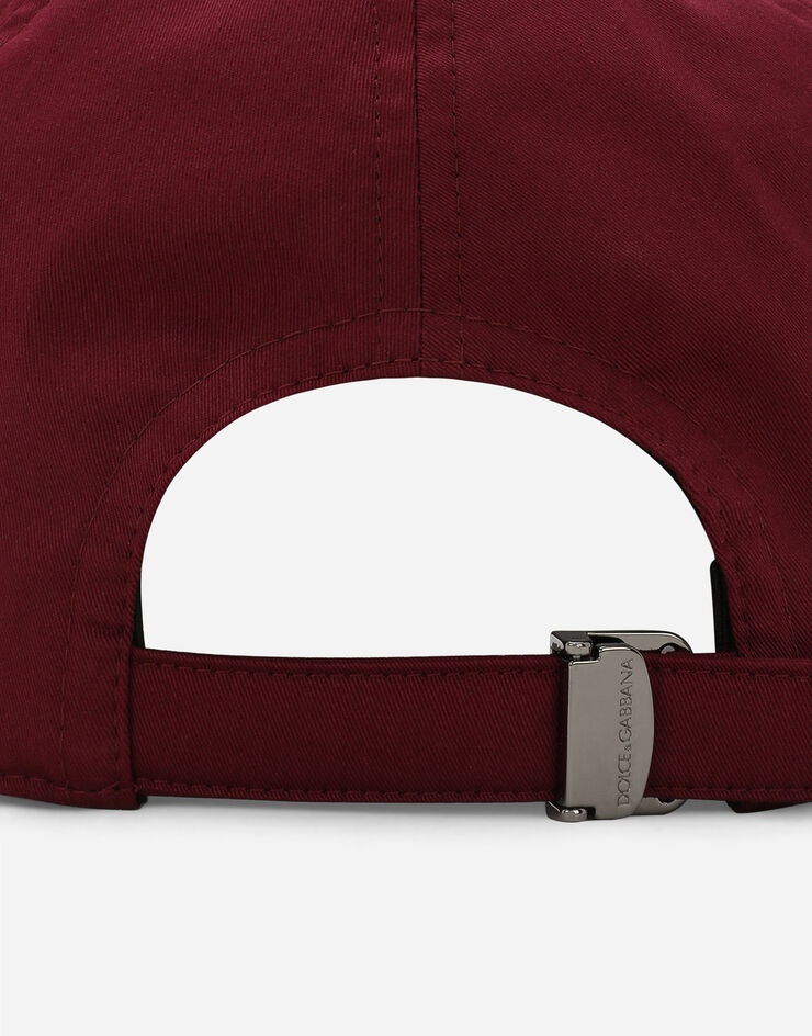 Dolce&Gabbana Cotton baseball cap with logo tag Bordeaux GH590AGF421