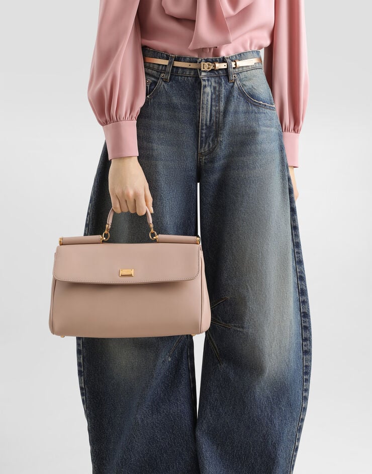 Dolce & Gabbana Medium My Sicily handbag in plongé calfskin Beige BB7782B7321