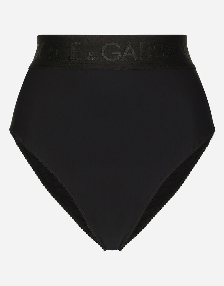 Dolce & Gabbana High-waisted jersey briefs with branded elastic Black O2C97TONM54