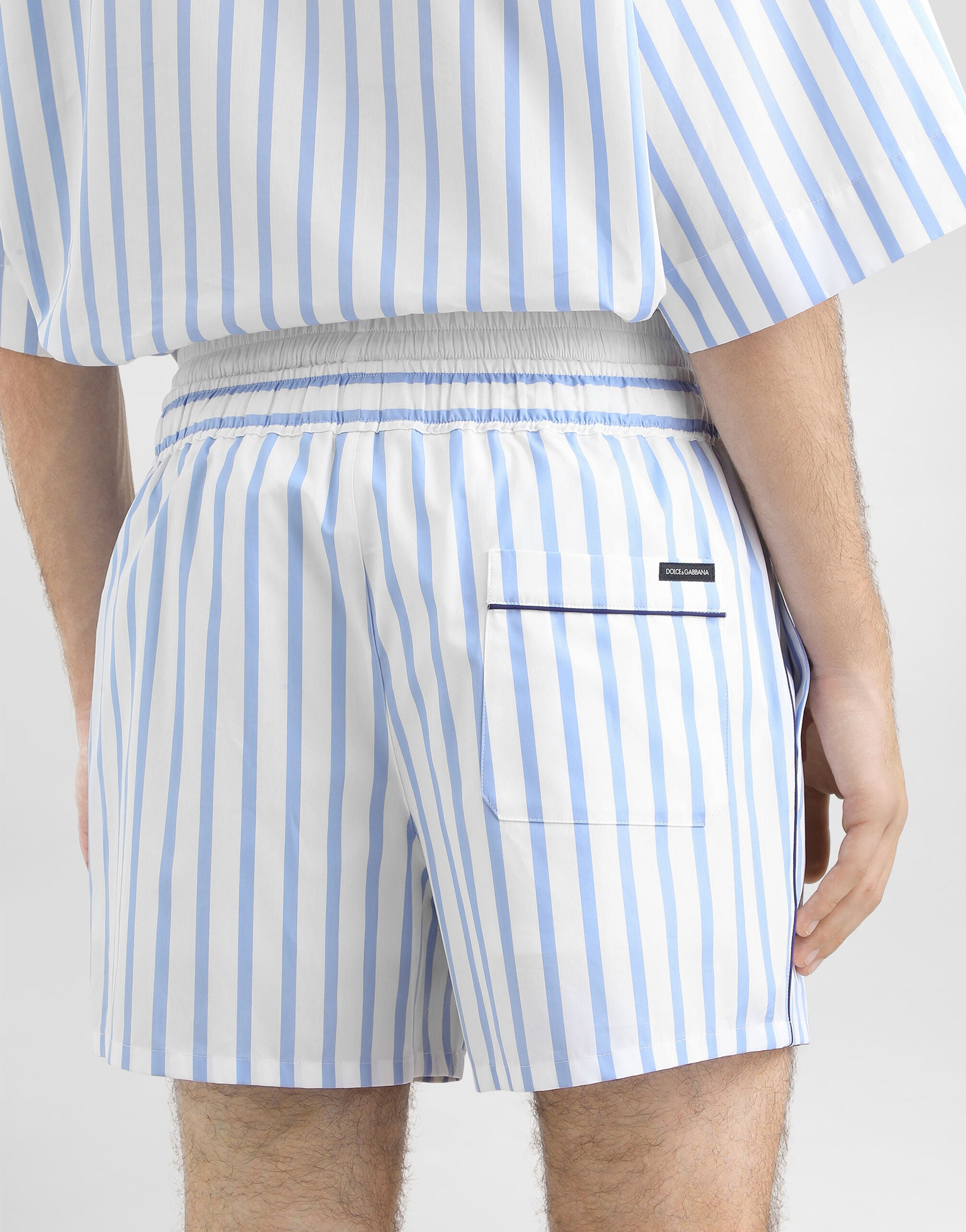 Striped poplin bermuda shorts - thumbnail 6